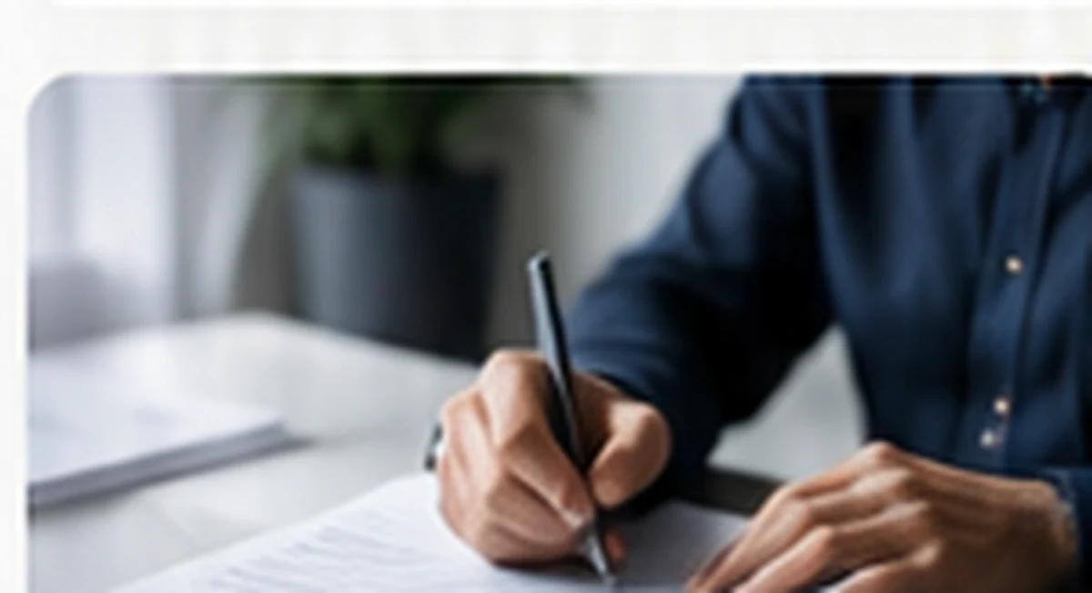 Business professional completing tax paperwork for self assessment